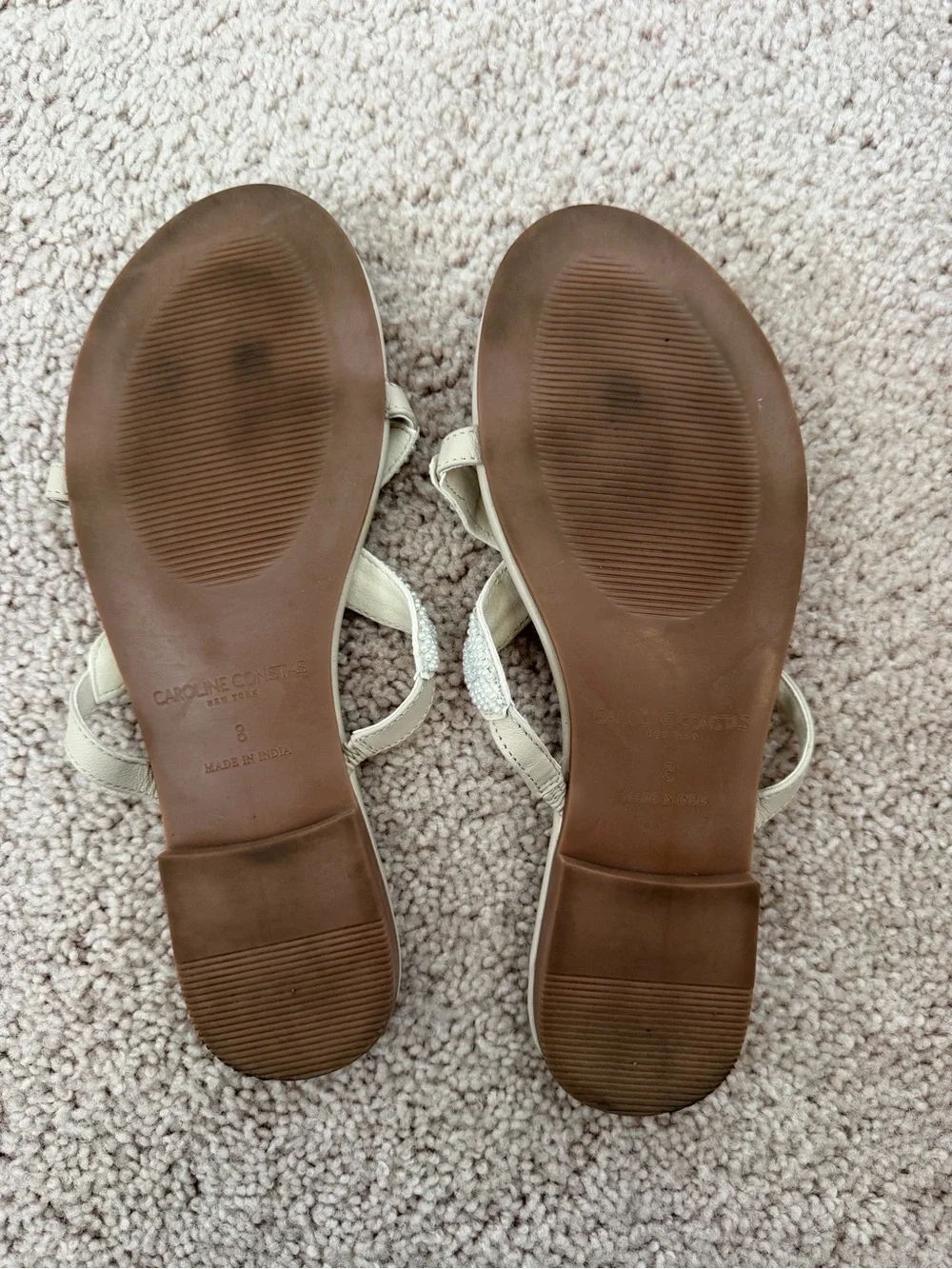 Ivory Beaded Starfish Cross-Strap Sandals - Women